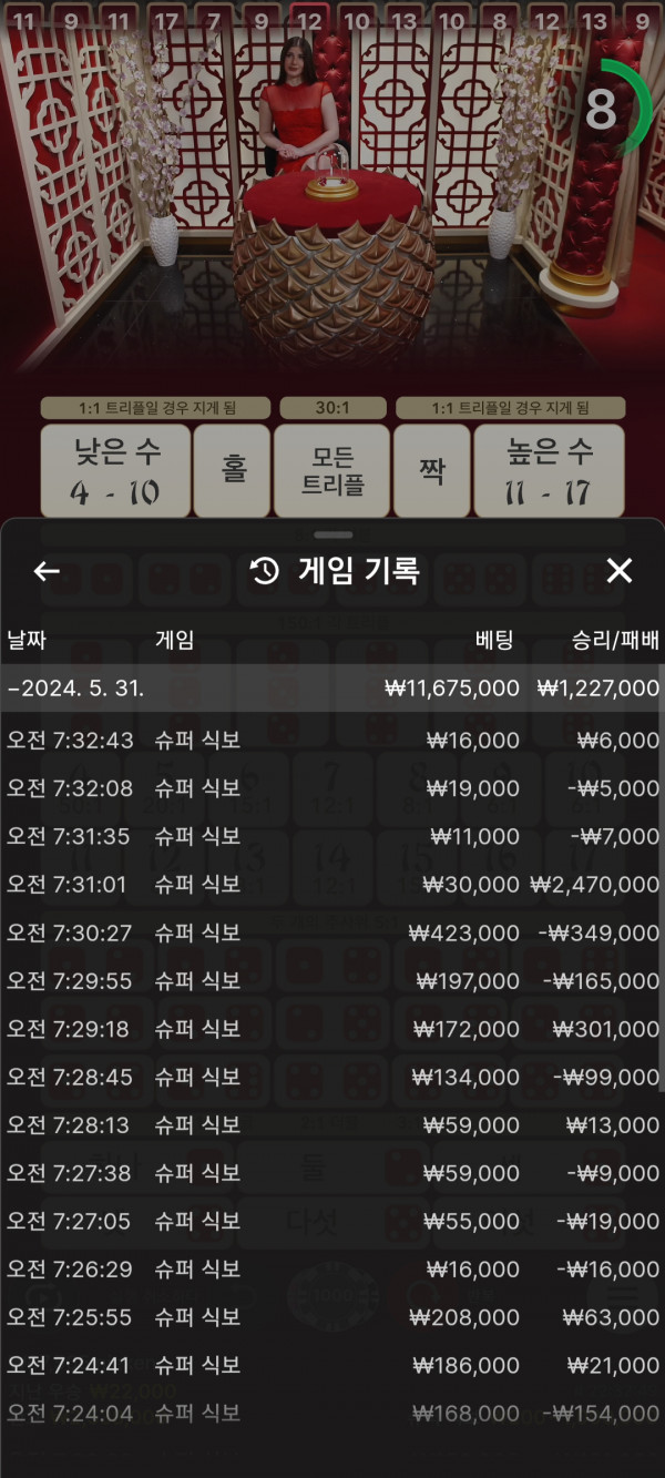 식보 후기 130출 260 마감